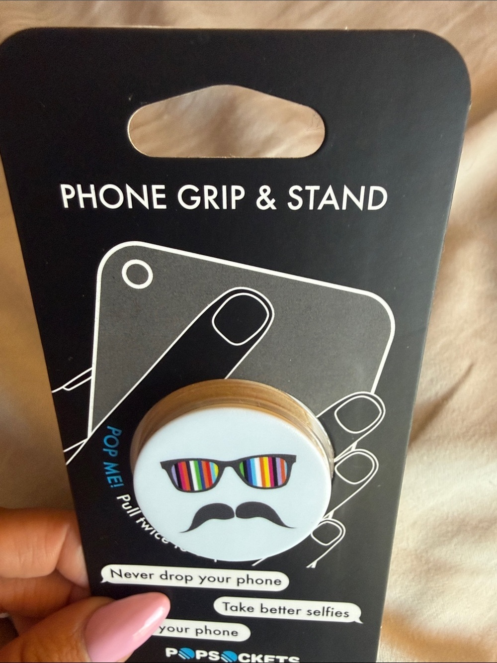 NWT 🏷️ | POPSOCKETS | Mustache PopSocket | White Black | One Size - Picture 2 of 4
